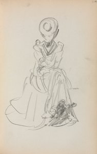 意大利素描本：《坐着的女人》，第1898-1899页，第114页。 作者 莫里斯·巴西·普伦德加斯特