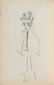 意大利写生簿：站立的女人34浏览第126页，1898-1899年。 作者 莫里斯·巴西·普伦德加斯特