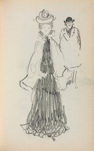 意大利素描本：《站立的男人和女人》，第1898-1899页，第125页。 作者 莫里斯·巴西·普伦德加斯特