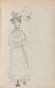 《意大利写生簿：站立的女人》，第1898-1899页，第52页。 作者 莫里斯·巴西·普伦德加斯特