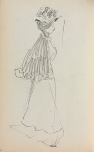 意大利速写本：站立的妇女，简介页130，1898-1899。 作者 莫里斯·巴西·普伦德加斯特