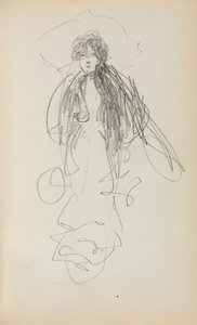 意大利素描本：《站立的女人》第219页，1898-1899年。 作者 莫里斯·巴西·普伦德加斯特