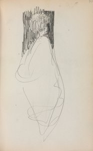 意大利写生簿：站立的女人，第50页，1898-1899年。 作者 莫里斯·巴西·普伦德加斯特