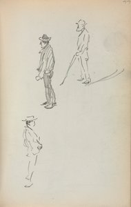 意大利写生簿：《三个站着的人》第44页，1898-1899年。 作者 莫里斯·巴西·普伦德加斯特