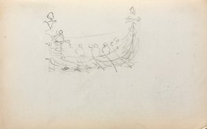 意大利素描本：威尼斯船，第1898-1899页，第29页。 作者 莫里斯·巴西·普伦德加斯特