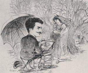 1877年，Rops画他的橄榄采摘者 作者 莫里斯（Maurice Charles）Mathieu Bonvoisin