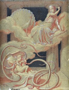 赫拉克勒斯的孩子在摇篮里杀死了赫拉派来杀死他的蛇（图画） 作者 莫里斯·德韦恩斯