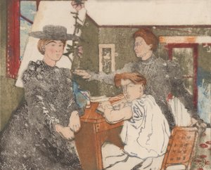 雕刻家的家庭》，1898年。 作者 莫里斯·德尔库特（Maurice Delcourt）