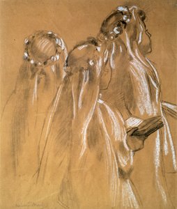 带花环的女孩，1905-1906年。 作者 莫里斯·丹尼斯（Maurice Denis）
