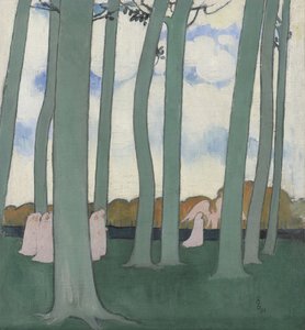景观与绿树或山毛榉树在Kerduel，1893年。 作者 莫里斯·丹尼斯（Maurice Denis）