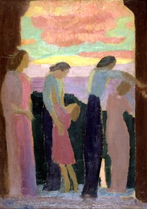 玛特·丹尼斯（Marthe Denis）和阳台上的孩子们，c1900-1940年 作者 莫里斯·丹尼斯（Maurice Denis）