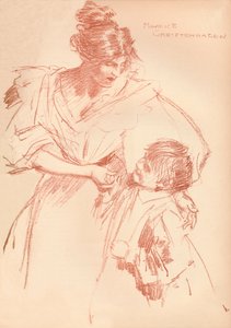 母亲和孩子，c1897，1897年 作者 莫里斯·格里芬哈根（Maurice Greiffenhagen）