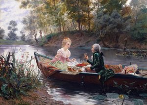浪漫午餐（油画） 作者 莫里斯·勒卢瓦（Maurice Leloir）