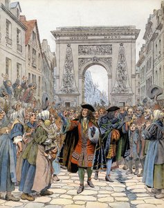 在巴黎的圣丹尼斯门（Saint-Denis），布夫勒尔（Louis Francois de Boufflers）的马歇尔（Louis Francois de Boufflers）。 作者 莫里斯·勒卢瓦（Maurice Leloir）