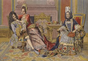 勃艮第公爵夫人与路易十四国王的熟悉程度 作者 莫里斯·勒卢瓦（Maurice Leloir）