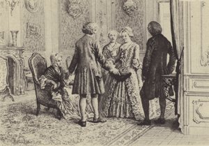 Illustration for Book XI of Les Confessions de Jean-Jacques Rousseau (gravure) 作者 莫里斯·勒卢瓦（Maurice Leloir）