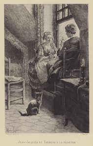 Jean-Jacques and Therese at the window (gravure) 作者 莫里斯·勒卢瓦（Maurice Leloir）