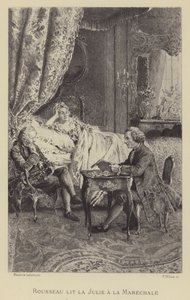 Rousseau reading his novel Julie to la Marechale (gravure) 作者 莫里斯·勒卢瓦（Maurice Leloir）