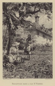 卢梭在圣皮埃尔岛的招待会（版画） 作者 莫里斯·勒卢瓦（Maurice Leloir）