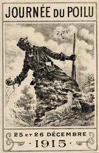 法国一战宣传海报 "Journée du Poilu"。1915年12月25日和26日》，出版。1915年（彩色平版印刷）。