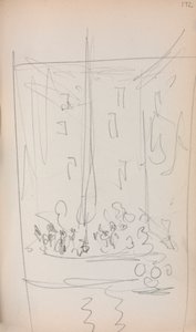 意大利素描本：有人物的船（第 172 页） 作者 莫里斯·普伦德加斯特