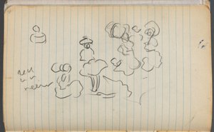 素描本，第 076 页：带注释的人物 作者 莫里斯·普伦德加斯特