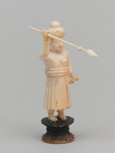 黑色棋子，棋子，印度，约1820年 作者 莫里斯·昆汀·德拉图尔