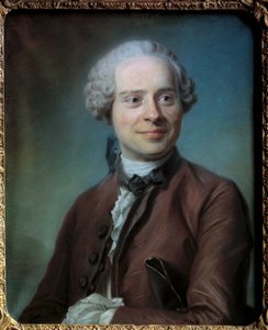 让·勒朗德·达朗贝尔 (1717-1783) 的肖像画由 Maurice Quentin Delatour dit Quentin De La Tour 或 Quentin De Latour (1704-1788) 哲学化绘画 作者 莫里斯·昆汀·德拉图尔