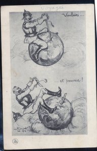 明信片，讽刺性的黑白色调 作者 莫里斯·拉迪格（Maurice Radiguet）