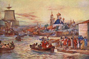 彼得大帝的海军准备工作（彩色石版画）
