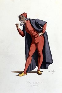 服装和戏剧角色：Pantalone (en fr. Pantalone, Doctor) 取材于“”Masques et bouffons”（意大利喜剧：Commedia dell