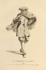 斯卡平角色的服装，约 1868 年（雕刻） 作者 莫里斯·桑德
