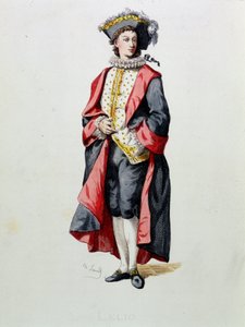 Lelio的作品来自《Masques et bouffons》（意大利喜剧），莫里斯-桑（1823-1890）的文字和绘画，A. Manceau的版画，乔治-桑的序言，巴黎，Michel Levy Freres。 作者 莫里斯·桑德