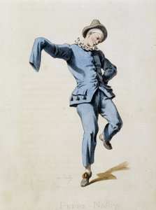 Peppe Nappa（Pierrot 或 Peppe-Nappa）取材于“Masques et bouffons”（意大利喜剧），Maurice Sand 的文字和绘画，A. Manceau 的版画，Georges Sand 的序言，巴黎，Michel Lévy Frères 作者 莫里斯·桑德