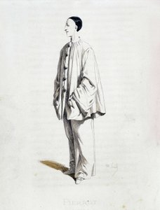 来自“Masques et bouffons”（意大利喜剧）的 Pierrot，莫里斯·桑的文字和绘画，A. Manceau 的蚀刻版画，乔治·桑的序言，巴黎，Michel Lévy Frères 作者 莫里斯·桑德