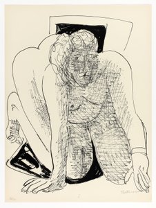 爬行的女人》，第五板块，来自《日与梦》。 作者 马克斯·贝克曼