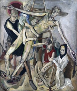 从十字架上下来。 马克斯·贝克曼（Max Beckmann，1884-1950）绘画，布面油画 作者 马克斯·贝克曼