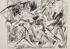 《殉难》，马克斯·贝克曼（Max Beckmann，1884-1950）雕刻。 德国，20世纪。 作者 马克斯·贝克曼