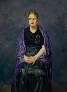 Minna Beckmann-Tube with a Violet Shawl 作者 马克斯·贝克曼