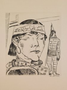 蛇女，图版 10，选自作品集 "年货大集" 作者 马克斯·贝克曼