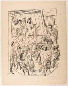 脱衣舞，"1922 年柏林之行 "系列中的插图 4 作者 马克斯·贝克曼