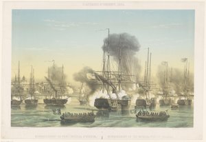 轰炸敖德萨，1854 年 东方事件，1854 年 / 轰炸敖德萨帝国港口 / 轰炸敖德萨帝国港口（物品上的标题） 作者 马克斯·比格
