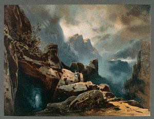 法国，巴黎，理查德·瓦格纳（Richard Wagner）的《尼伯龙根之戒 - 莱茵金》第三幕的布景设计