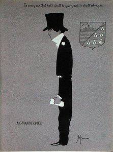 阿尔弗雷德·格温·范德比尔特 (Alfred Gwynne Vanderbilt)（1877-1915）的漫画，出自《美国百万富翁》 作者 马克斯克莱默