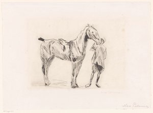 骑马的男子 作者 Max Liebermann（艺术家签名）
