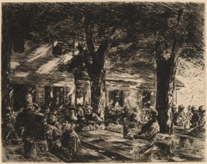 罗森海姆的一个酒馆花园，1895年。 作者 马克斯·利伯曼