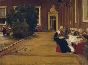 阿姆斯特丹的孤儿女孩（研究）。 1876年 作者 马克斯·利伯曼