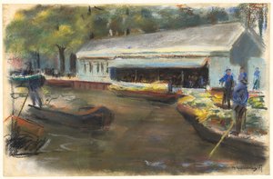 1907年在代尔夫特的Gemusemarkt 作者 马克斯·利伯曼