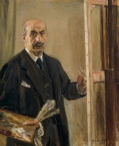 在画架上的自画像。 1916年 作者 马克斯·利伯曼