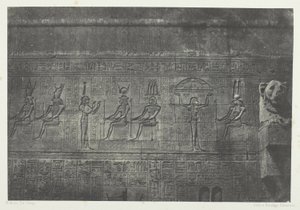 邓德拉大神庙（Teutyres），后立面雕塑；上埃及，《埃及、努比亚、巴勒斯坦和叙利亚》画册（1852 年）第 20 版